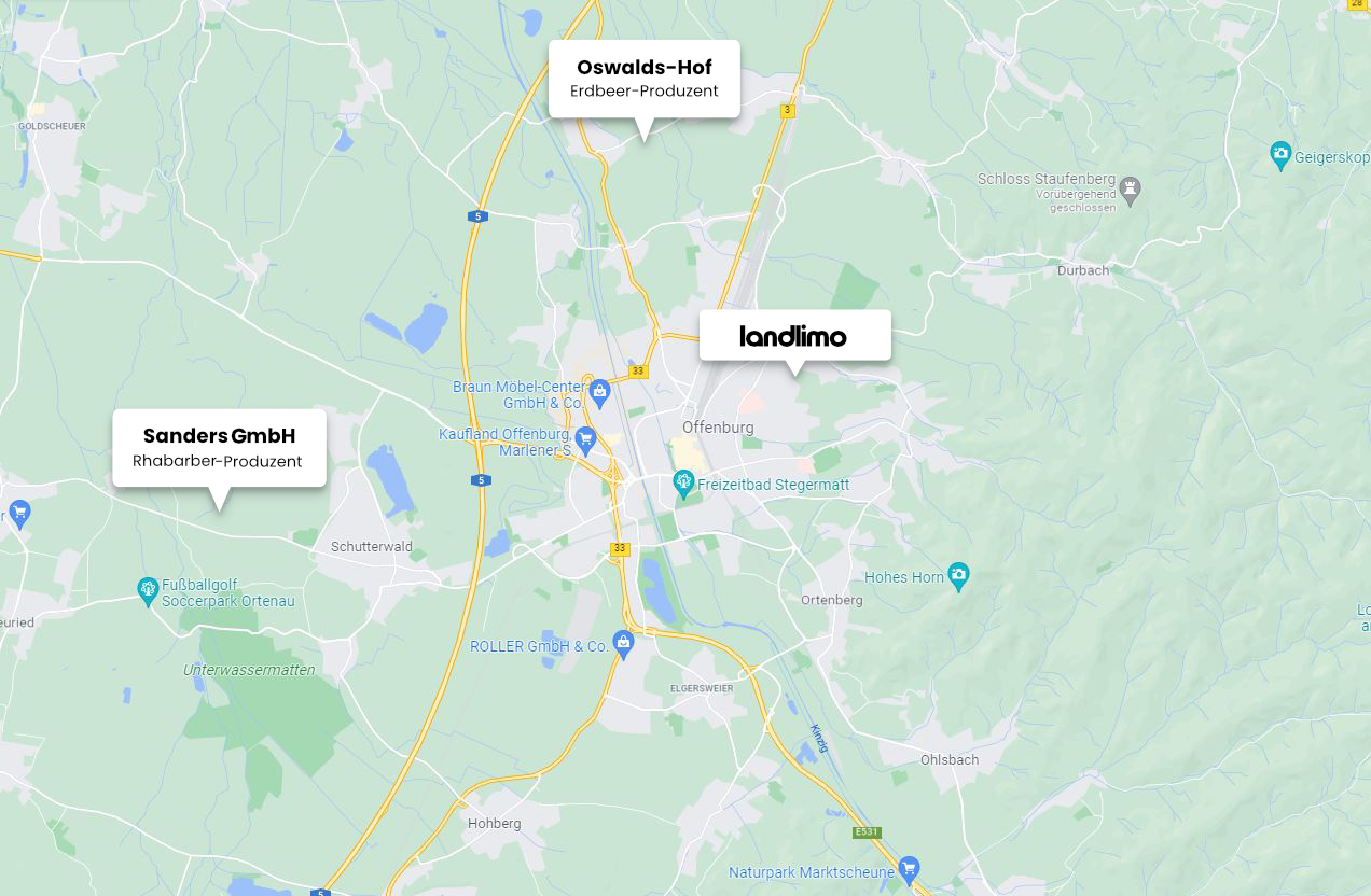Regionale Bezugsquellen LandLimo Erdbeer-Rhabarber