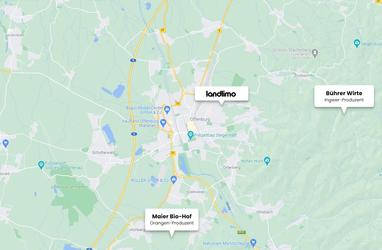 Regionale Bezugsquellen LandLimo Orange-Ingwer